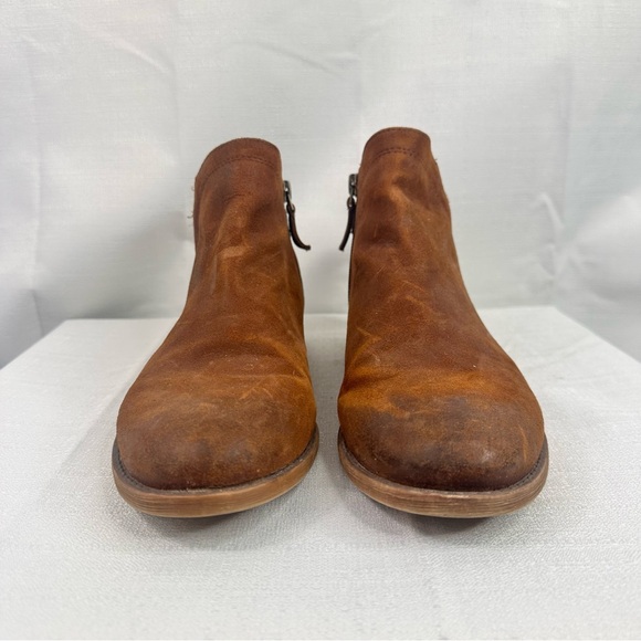 Franco Sarto leather suede rust brown Kennedy ankle bootie winter fall spring - Picture 2 of 8